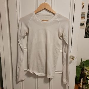 Lululemon White Long Sleeves Top